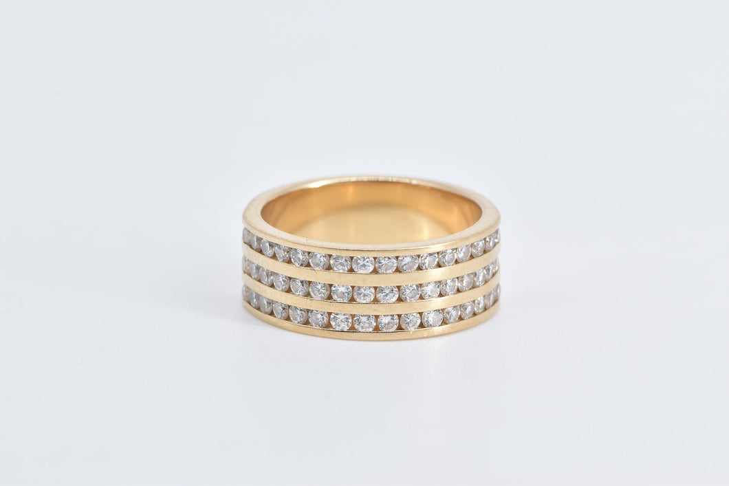 14K 0.72 Ctw Natural Diamond Channel Row Band Ring Yellow Gold