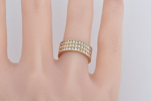 14K 0.72 Ctw Natural Diamond Channel Row Band Ring Yellow Gold