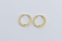 Load image into Gallery viewer, 14K 2.60 Ctw Princess Natural Diamond Fashion Hoop Earrings Yellow Gold