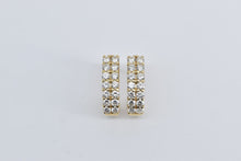 Load image into Gallery viewer, 14K 1.75 Ctw Diamond Curved Bar Cluster Statement Earrings Yellow Gold