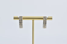 Load image into Gallery viewer, 14K 1.75 Ctw Diamond Curved Bar Cluster Statement Earrings Yellow Gold