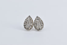 Load image into Gallery viewer, 14K 1.00 Ctw Natural Diamond Teardrop Pear Stud Earrings White Gold
