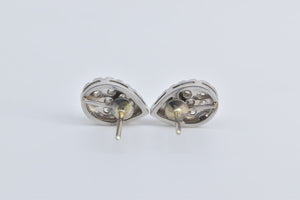 14K 1.00 Ctw Natural Diamond Teardrop Pear Stud Earrings White Gold