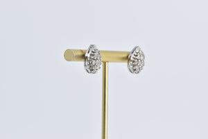 14K 1.00 Ctw Natural Diamond Teardrop Pear Stud Earrings White Gold
