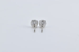 14K 1.01 Ctw Round Natural Diamond Classic Stud Earrings White Gold