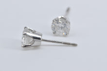 Load image into Gallery viewer, 14K 1.01 Ctw Round Natural Diamond Classic Stud Earrings White Gold