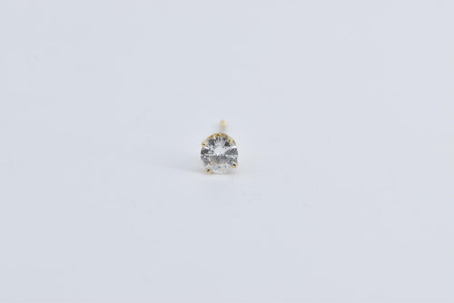 14K 0.17 Ct Natural Diamond Solitaire Single Stud Earring Yellow Gold