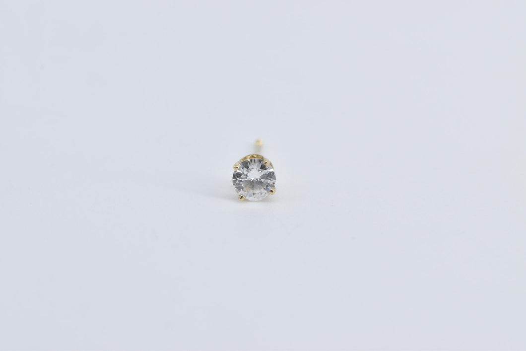 14K 0.17 Ct Natural Diamond Solitaire Single Stud Earring Yellow Gold