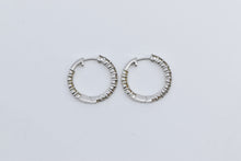 Load image into Gallery viewer, 14K 1.00 Ctw Natural Diamond Inside Outside Hoop Earrings White Gold