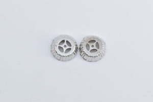 14K 1.12 Ctw Natural Diamond Stud Enhancer Earring Jackets White Gold