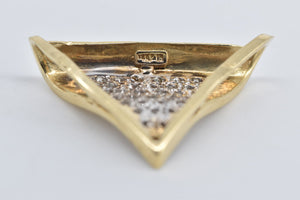 14K 0.72 Ctw Natural Diamond Triangle Slide Pendant Yellow Gold