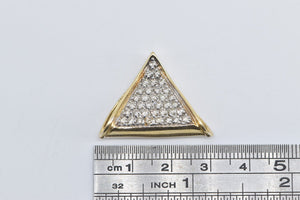 14K 0.72 Ctw Natural Diamond Triangle Slide Pendant Yellow Gold