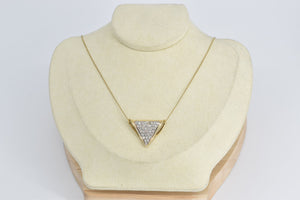 14K 0.72 Ctw Natural Diamond Triangle Slide Pendant Yellow Gold