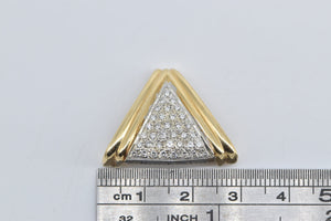 14K 0.50 Ctw Natural Diamond Pave Triangle Slide Pendant Yellow Gold