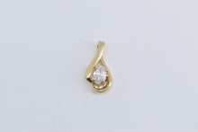 Load image into Gallery viewer, 14K 0.50 Ct Oval Natural Diamond Solitaire Wavy Pendant Yellow Gold