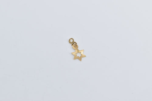 14K Vintage Star of David Grooved Jewish Faith Charm/Pendant Yellow Gold