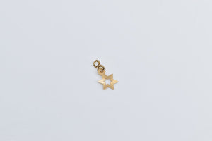 14K Vintage Star of David Grooved Jewish Faith Charm/Pendant Yellow Gold