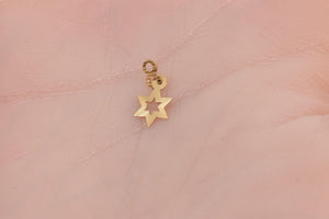 14K Vintage Star of David Grooved Jewish Faith Charm/Pendant Yellow Gold