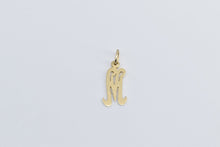 Load image into Gallery viewer, 14K M Cursive Letter Initial Monogram Name Charm/Pendant Yellow Gold