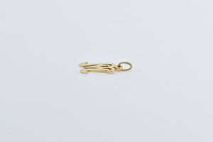 14K M Cursive Letter Initial Monogram Name Charm/Pendant Yellow Gold