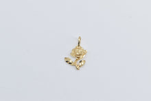 Load image into Gallery viewer, 14K Diamond Cut Rose Flower Romantic Motif Charm/Pendant Yellow Gold