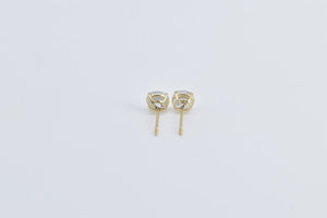 14K Round Solitaire Classic Solitaire Stud Earrings Yellow Gold