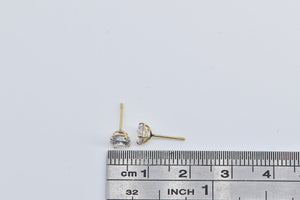 14K Round Solitaire Classic Solitaire Stud Earrings Yellow Gold