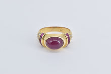 Load image into Gallery viewer, 18K Oval Ruby Princess Natural Diamond Vintage Ring Yellow Gold