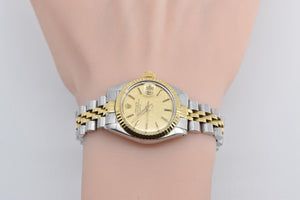 18k Stainless Rolex Date 26mm Model 6917 Women's Watch