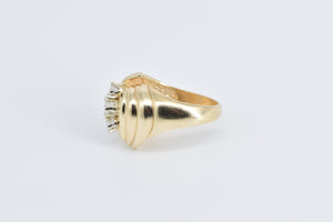 14K 0.59 Ctw Natural Diamond Vintage Grooved Ring Yellow Gold