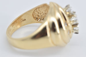 14K 0.59 Ctw Natural Diamond Vintage Grooved Ring Yellow Gold