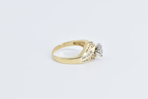 14K 1.00 Ctw Natural Marquise Diamond Engagement Ring Yellow Gold