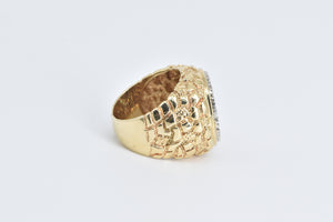 14K 1849-O Gold $1 Coin Natural Diamond Nugget Ring Yellow Gold