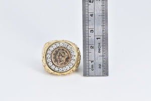 14K 1849-O Gold $1 Coin Natural Diamond Nugget Ring Yellow Gold