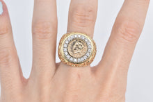 Load image into Gallery viewer, 14K 1849-O Gold $1 Coin Natural Diamond Nugget Ring Yellow Gold