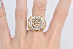 14K 1849-O Gold $1 Coin Natural Diamond Nugget Ring Yellow Gold