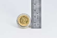 Load image into Gallery viewer, 14K 1850-O $2.50 Liberty Head Coin Diamond Ring Yellow Gold