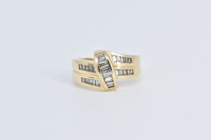14K 0.96 Ctw Baguette Natural Diamond Freeform Ring Yellow Gold