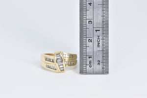 14K 0.96 Ctw Baguette Natural Diamond Freeform Ring Yellow Gold