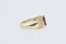 Load image into Gallery viewer, 14K Garnet Natural Diamond Encrusted Statement Ring Yellow Gold