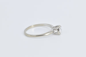 14K 0.45 Ct Natural Diamond Vintage Engagement Ring White Gold