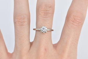 14K 0.45 Ct Natural Diamond Vintage Engagement Ring White Gold