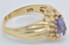 Load image into Gallery viewer, 14K Pear Tanzanite Diamond Halo Statement Ring Yellow Gold