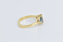 Load image into Gallery viewer, 14K Trillion Syn Pink Blue Sapphire CZ Statement Ring Yellow Gold