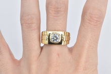 Load image into Gallery viewer, 14K 1.50 Ct Moissanite Men&#39;s Ornate Watch Ring Yellow Gold