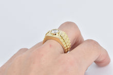 Load image into Gallery viewer, 14K 1.50 Ct Moissanite Men&#39;s Ornate Watch Ring Yellow Gold