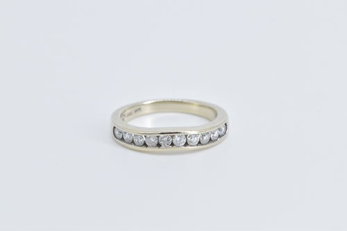 14K 0.60 Ctw Natural Diamond Curved Wedding Band Ring White Gold