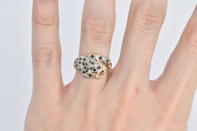 Load image into Gallery viewer, 14K Pave Sapphire Diamond Ruby Leopard Jaguar Ring Yellow Gold