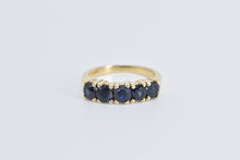 Load image into Gallery viewer, 14K Natural Sapphire Vintage Five Stone Band Ring Yellow Gold