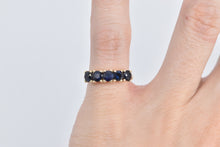 Load image into Gallery viewer, 14K Natural Sapphire Vintage Five Stone Band Ring Yellow Gold